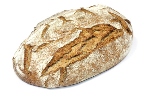 Pain de campagne traditionnel au levain, croûte rustique et mie dense