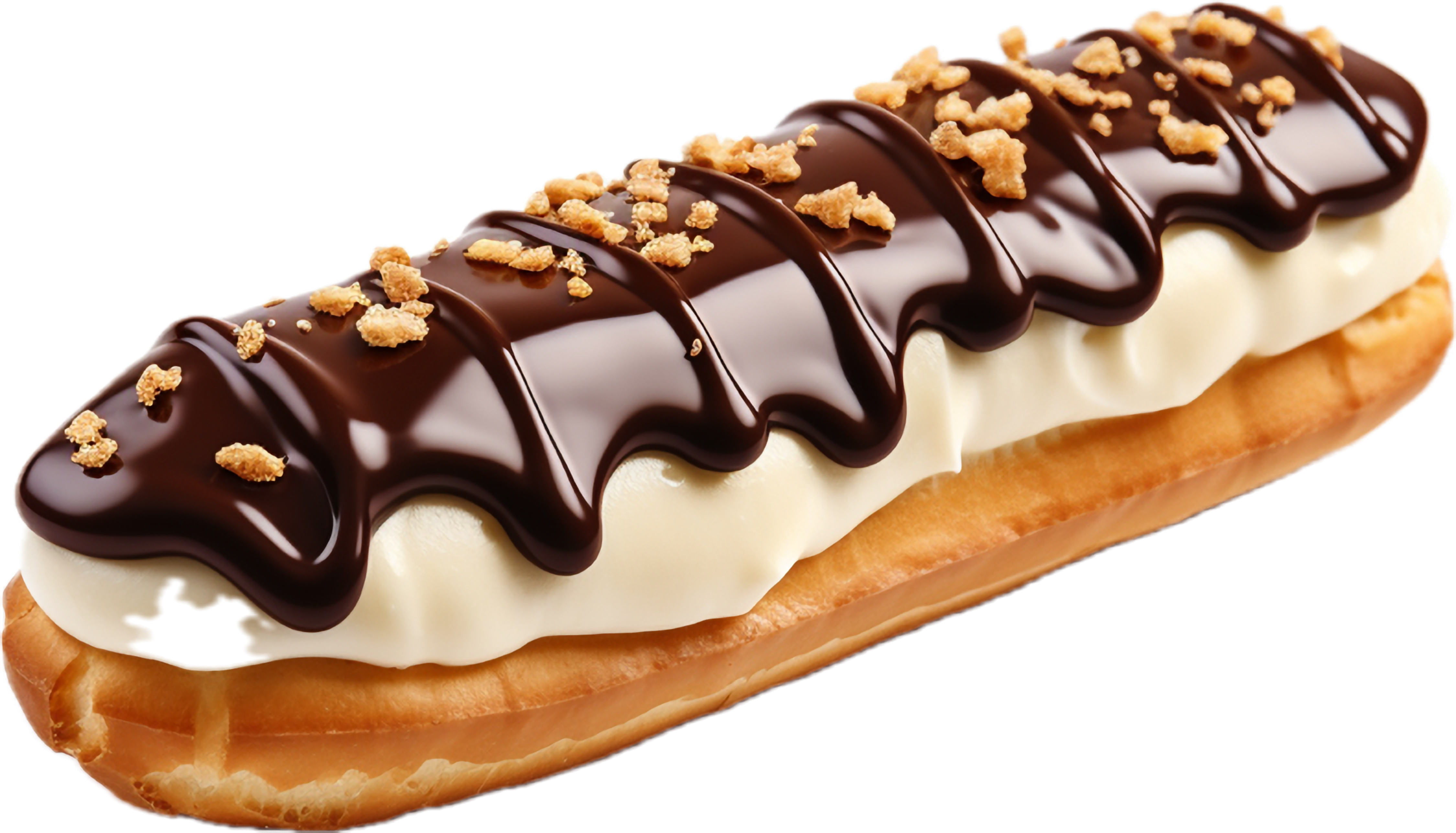 Éclair pâtissier garni de crème et nappé de glaçage